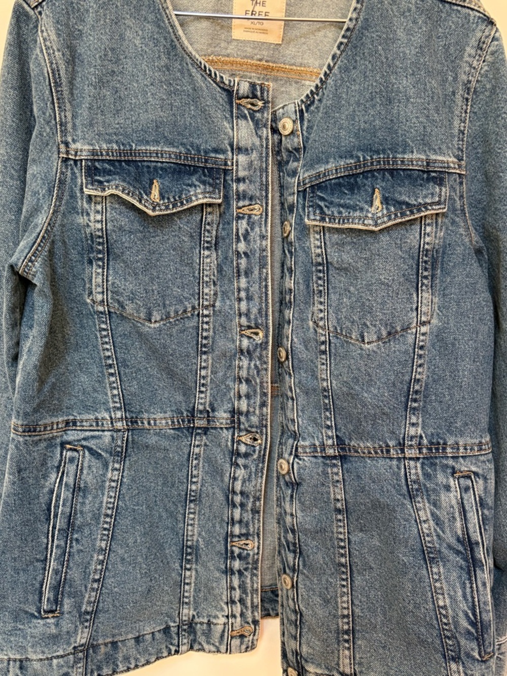 NWOT Free People We The Free Lula Denim Jacket Size XL - Picture 6 of 15